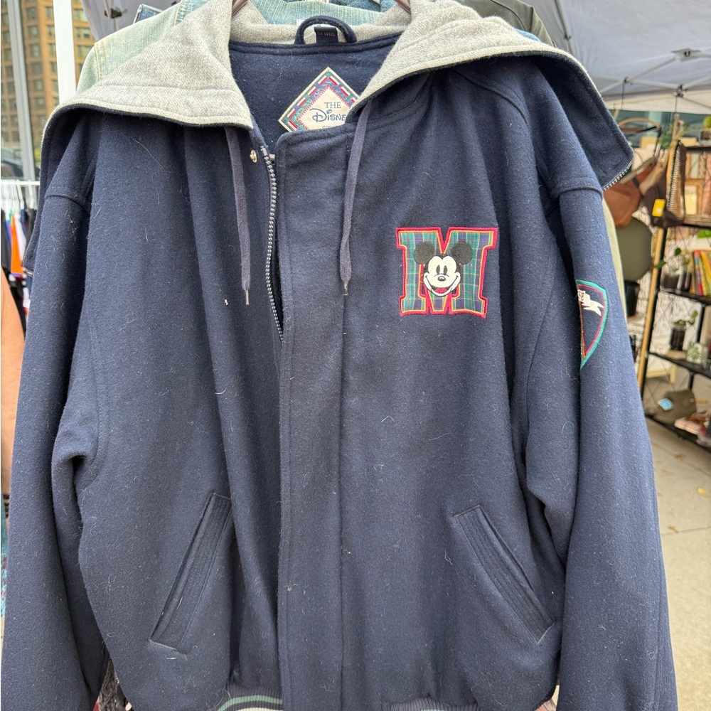 Disney Navy and Tan Jacket with Logo Patch